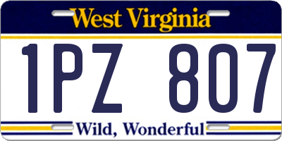 WV license plate 1PZ807