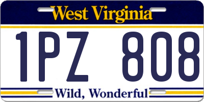 WV license plate 1PZ808