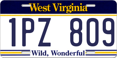 WV license plate 1PZ809