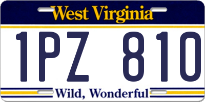WV license plate 1PZ810