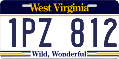 WV license plate 1PZ812