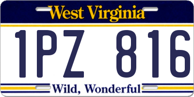 WV license plate 1PZ816