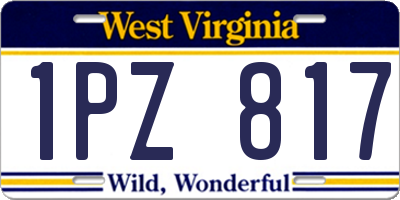 WV license plate 1PZ817