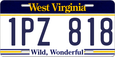 WV license plate 1PZ818