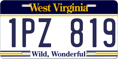 WV license plate 1PZ819