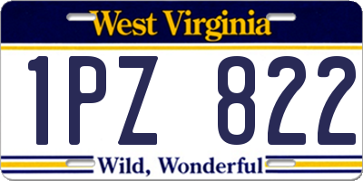 WV license plate 1PZ822