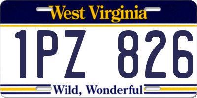 WV license plate 1PZ826