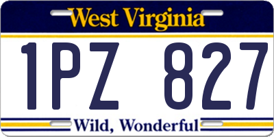 WV license plate 1PZ827