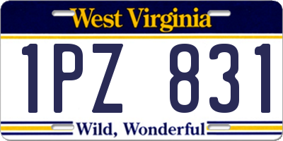 WV license plate 1PZ831
