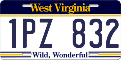 WV license plate 1PZ832