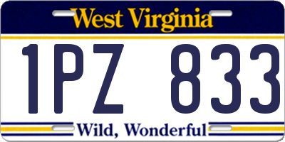WV license plate 1PZ833