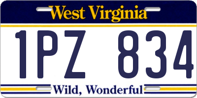 WV license plate 1PZ834