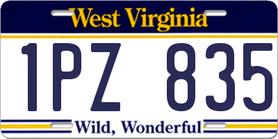 WV license plate 1PZ835