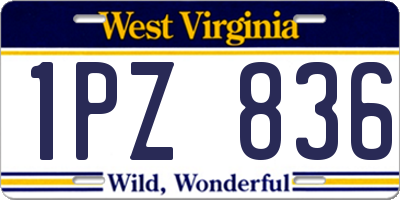 WV license plate 1PZ836