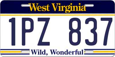 WV license plate 1PZ837