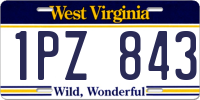WV license plate 1PZ843