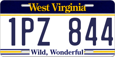 WV license plate 1PZ844