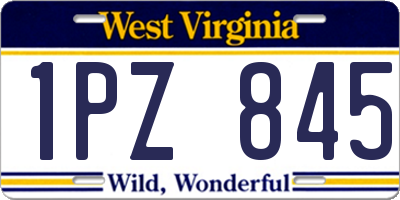 WV license plate 1PZ845