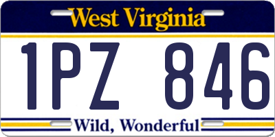 WV license plate 1PZ846