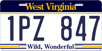 WV license plate 1PZ847