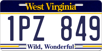 WV license plate 1PZ849