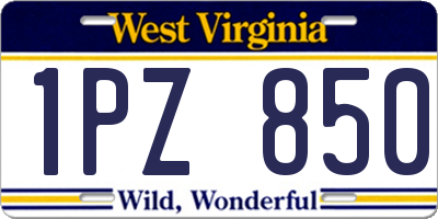 WV license plate 1PZ850
