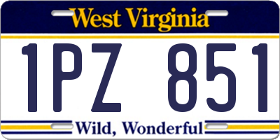 WV license plate 1PZ851