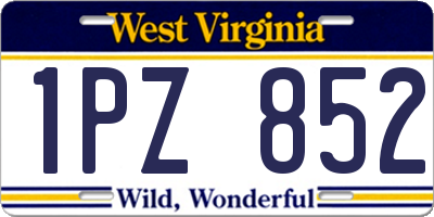 WV license plate 1PZ852