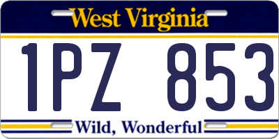WV license plate 1PZ853