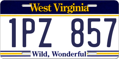 WV license plate 1PZ857