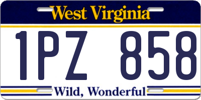 WV license plate 1PZ858