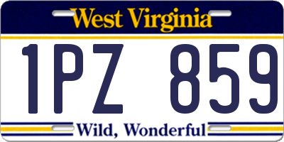 WV license plate 1PZ859