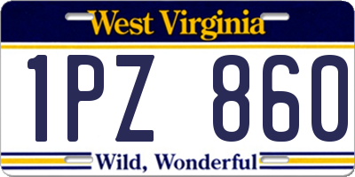 WV license plate 1PZ860