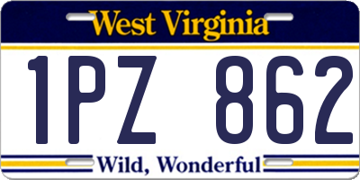 WV license plate 1PZ862