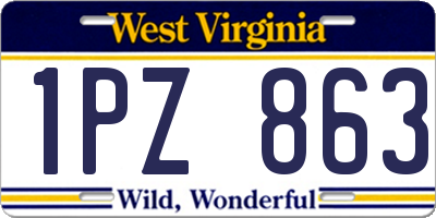 WV license plate 1PZ863