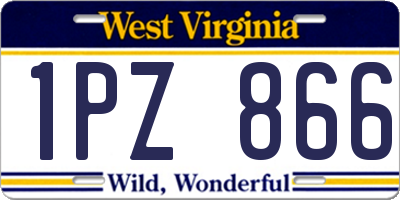 WV license plate 1PZ866