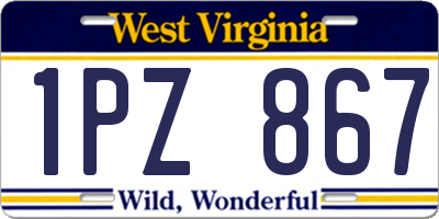 WV license plate 1PZ867