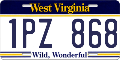 WV license plate 1PZ868