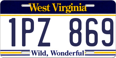WV license plate 1PZ869