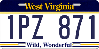 WV license plate 1PZ871