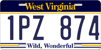 WV license plate 1PZ874
