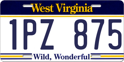 WV license plate 1PZ875