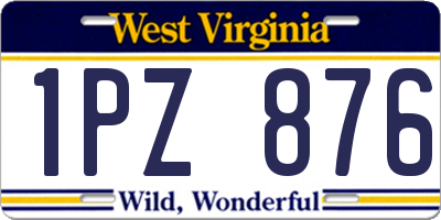 WV license plate 1PZ876