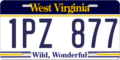 WV license plate 1PZ877