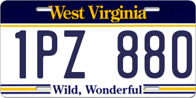 WV license plate 1PZ880