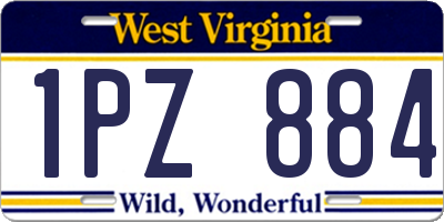 WV license plate 1PZ884