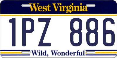 WV license plate 1PZ886