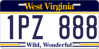 WV license plate 1PZ888