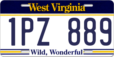 WV license plate 1PZ889
