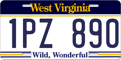 WV license plate 1PZ890